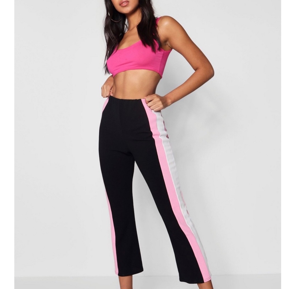 Side Stripe Kick flare trousers